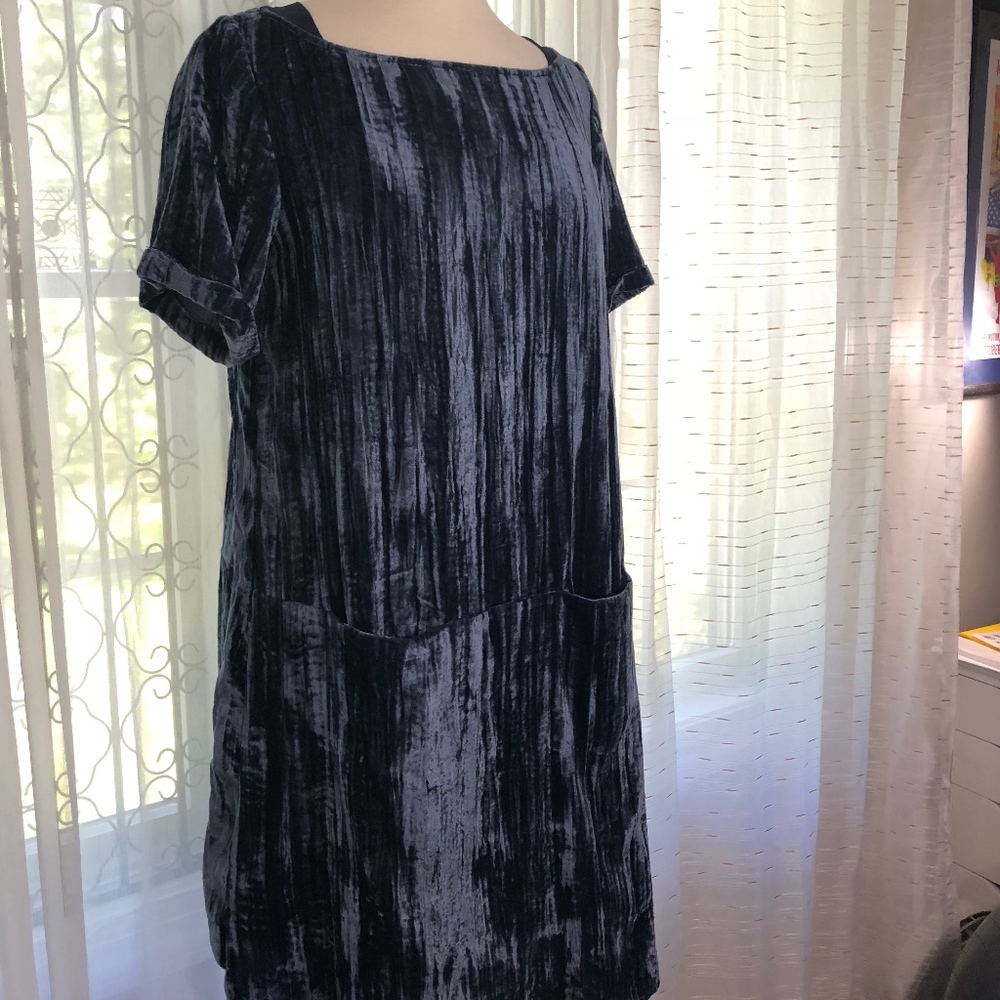 Crushed Velvet Shift Dress